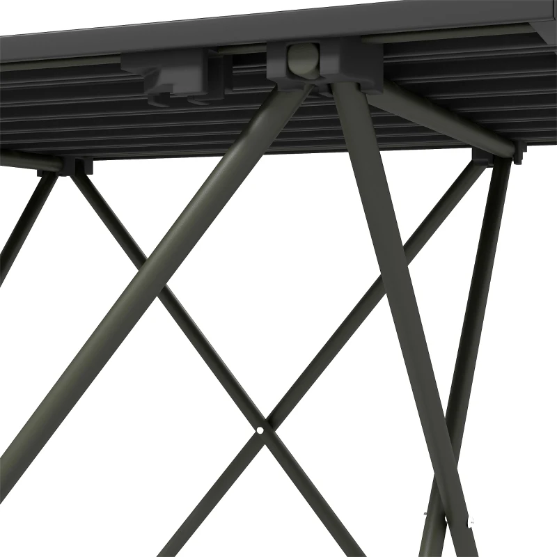 Outsunny Folding Camping Table, Outdoor Portable Picnic Table with Carry Bag, Foldable Table for Camping, Picnic, Hiking, Black