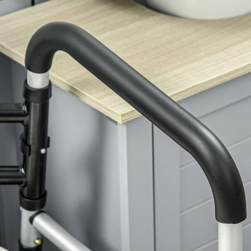 HOMCOM Toilet Safety Rails with Adjustable Height, Silver