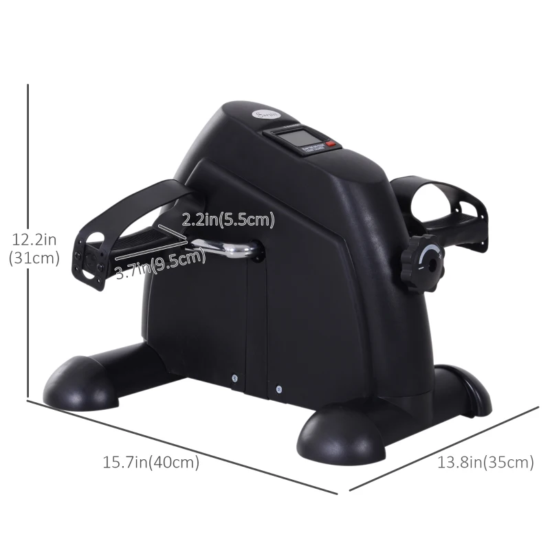 Soozier Portable Mini Pedal Exercise Bike Indoor Cycle Fitness Arm Leg w/ LCD Display, Black