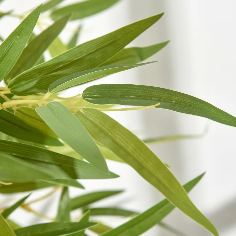 HOMCOM 5FT Artificial Bamboo Tree Faux Decorative Plant in Nursery Pot for Indoor Décor