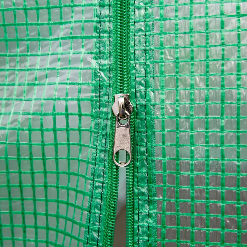 Outsunny Greenhouse Replacement Cover for 11.5' x 9.8' x 6.6' Walk-in Tunnel PE Hot House Cover with Zipper Door and 6 Roll Up Windows, Green (Frame Not Included)