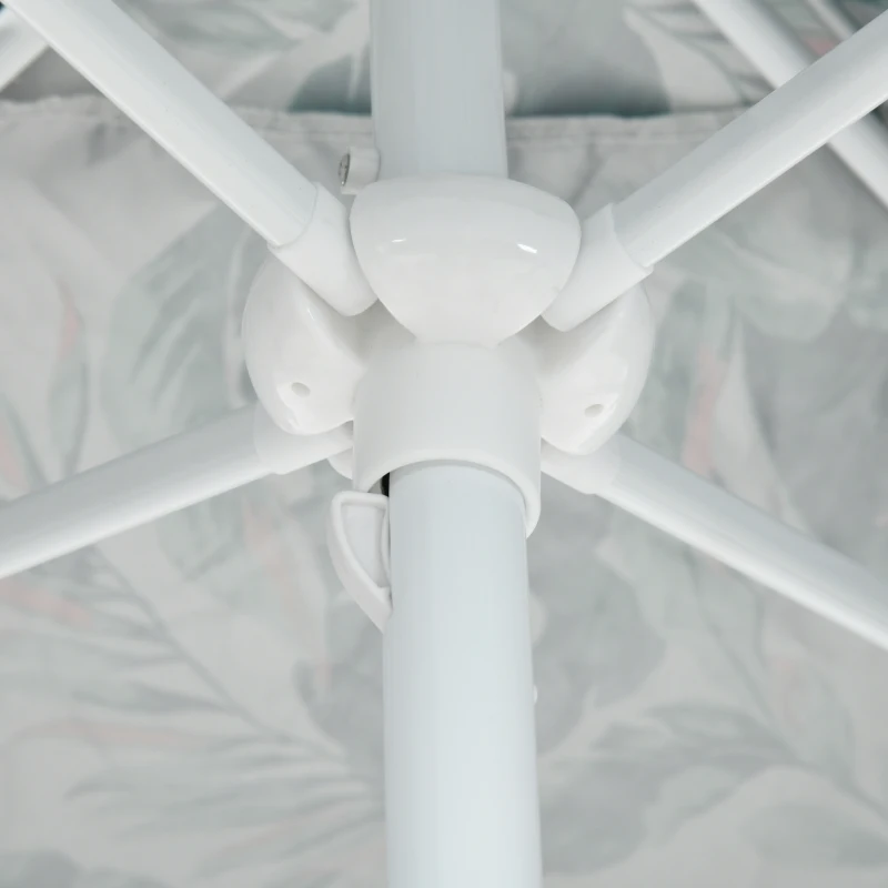 Outsunny Beach Umbrella, 6.5' Easy-Assembly Sun-Shade Shelter with Sandbags and Carry Bag, Cool UV50+, Green