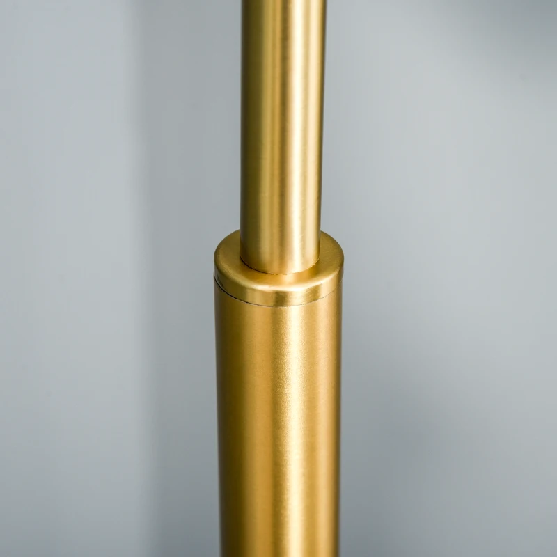 HOMCOM 6FT Arch Shape Floor Lamp with 180° Flexible Lampshade, Adjustable Pole, and Metal Round Base, Cream White