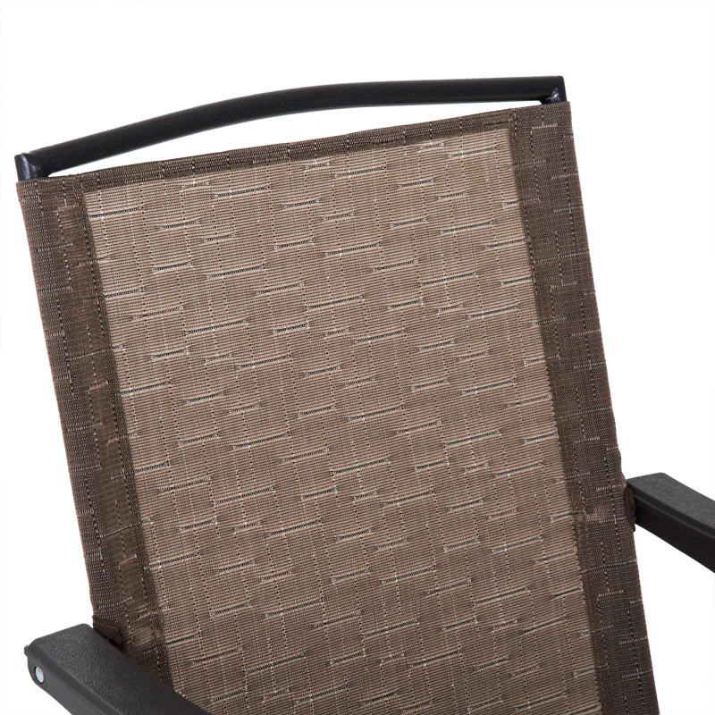 Outsunny Folding Outdoor Bistro Set, Patio Table and Chairs with Reclining Backrest and Round Dining Table, Brown