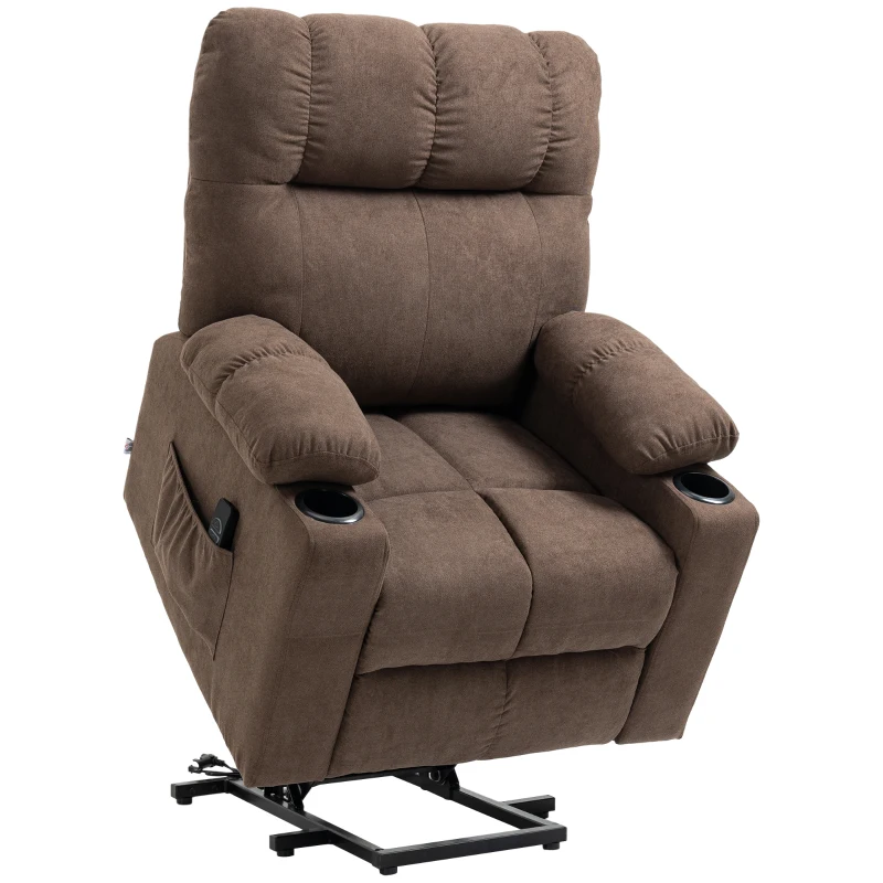 HOMCOM Lift Chair Recliners for Elderly with Footrest, Coffee