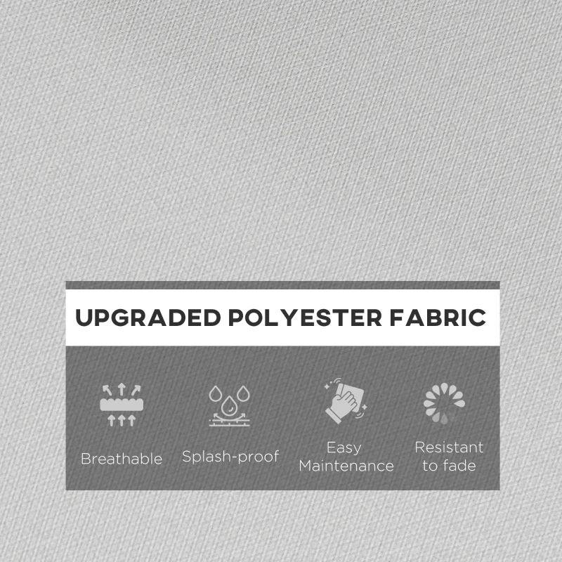 Outsunny Seat Cushion Back Pillows Replacement Set of 2, Patio Chair Cushions Set for Indoor Outdoor, Light Grey