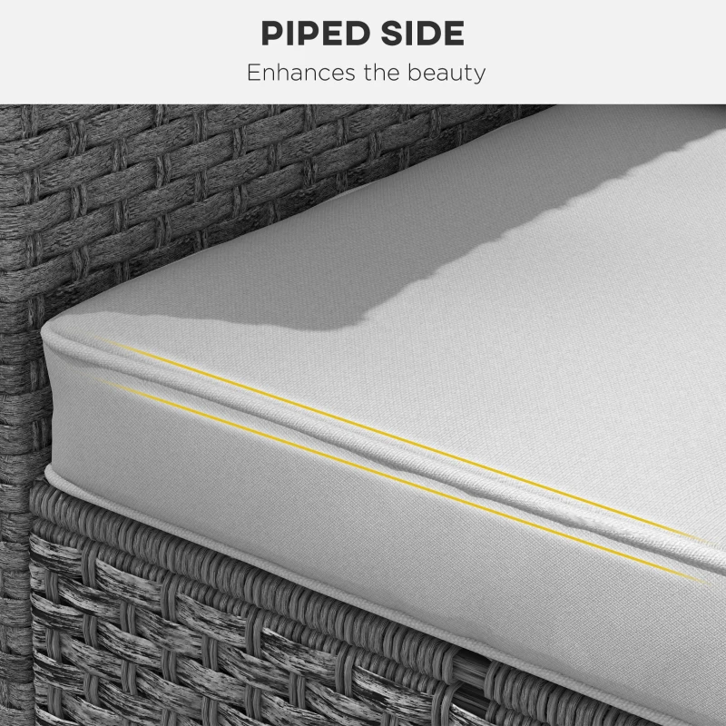 Outsunny Seat Cushion Back Pillows Replacement Set of 2, Patio Chair Cushions Set for Indoor Outdoor, Light Grey