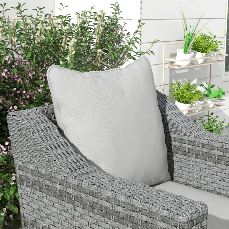 Outsunny Seat Cushion Back Pillows Replacement Set of 2, Patio Chair Cushions Set for Indoor Outdoor, Light Grey