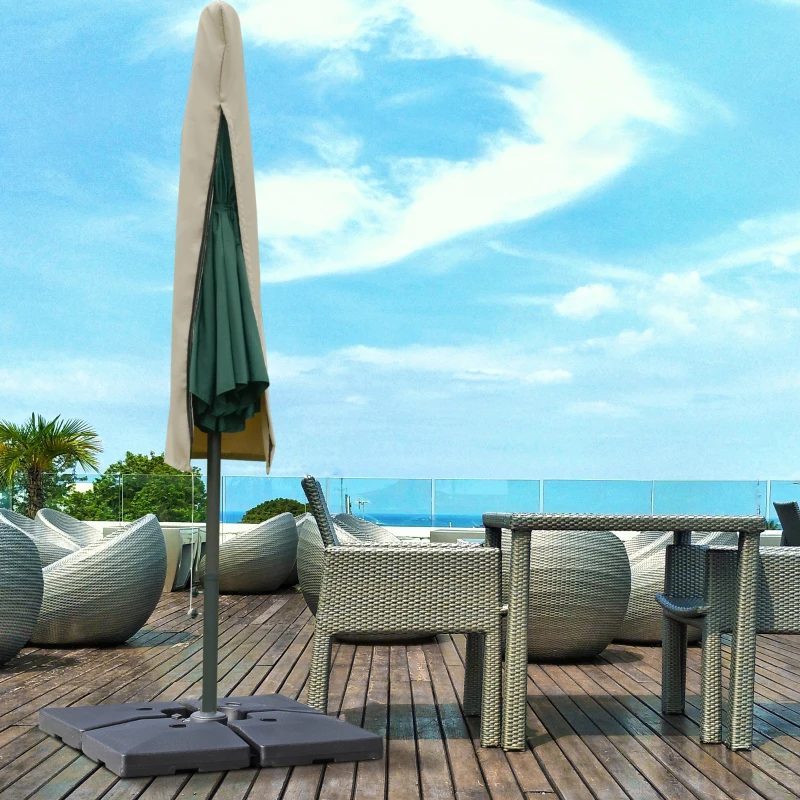 Outsunny Garden Parasol Cover, Outdoor Cantilever Umbrella Cover with Zipper, Khaki