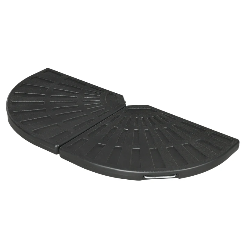 Outsunny 2-Piece Umbrella Weights for Cantilever Parasols with Handles, Heavy Duty Parasol Base Weights for Cross Base, Black