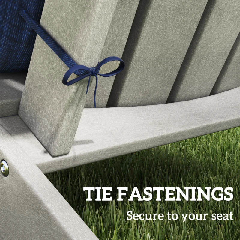 Outsunny Set of 4 Outdoor Chair Cushions, High Back Adirondack Chair Cushion with Ties, High-Density Foam, Navy Blue