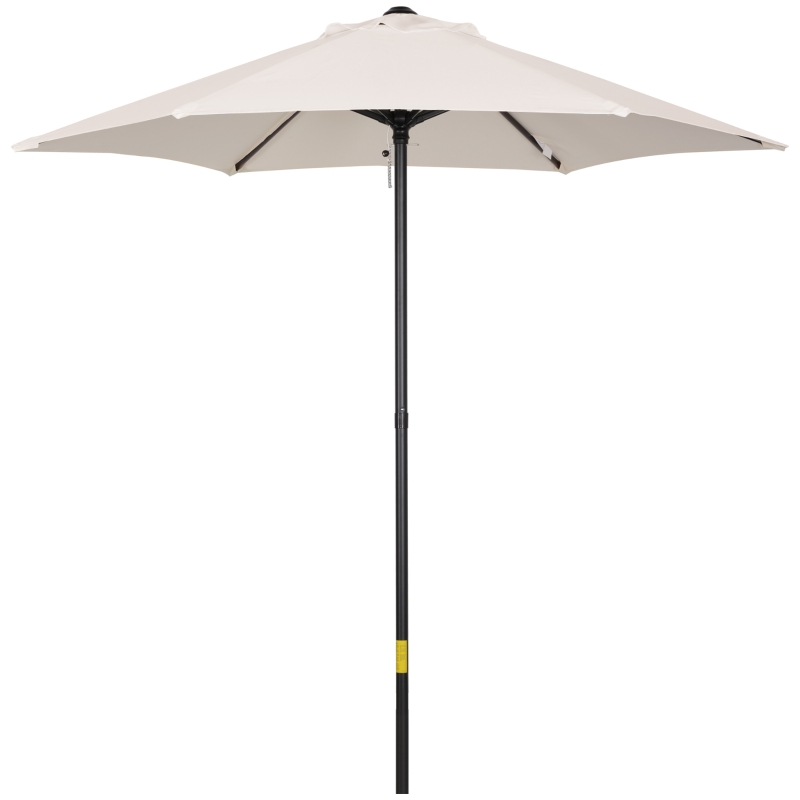 Outsunny 6.6FT Patio Umbrella, Outdoor Parasol with 6 Solid Ribs, Cream White