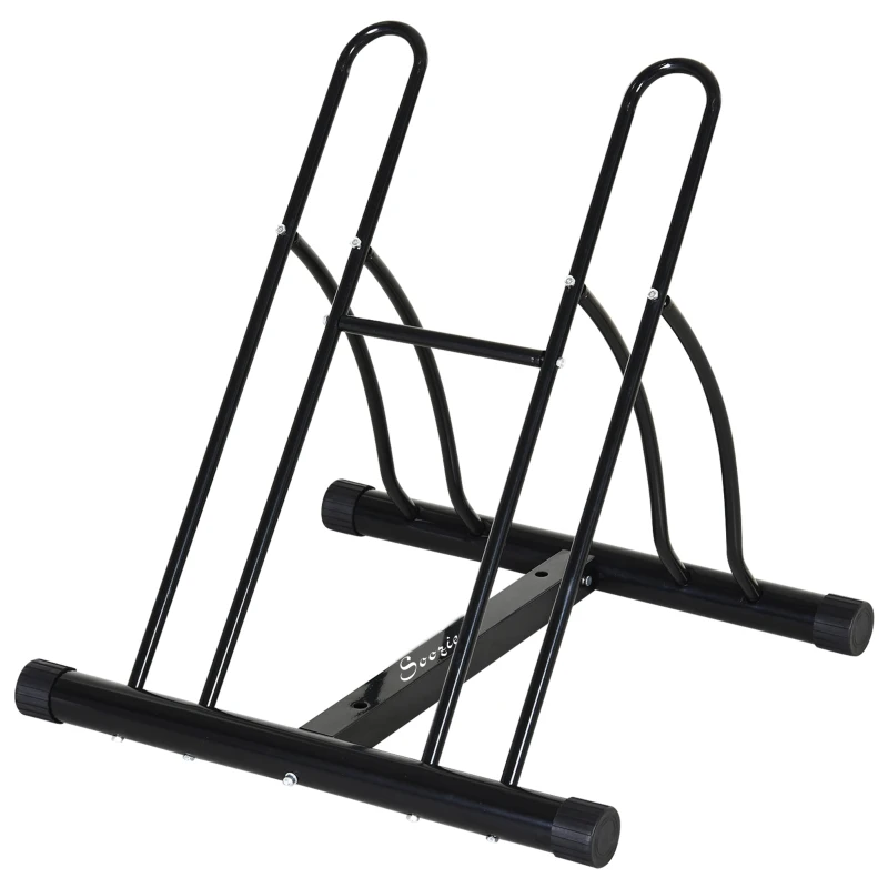 Soozier 2 Bike Rack Bicycle Floor Stand Bike Parking Garage Parking Organizer Indoor Bike Storage Holder, Indoor and Outdoor Storage