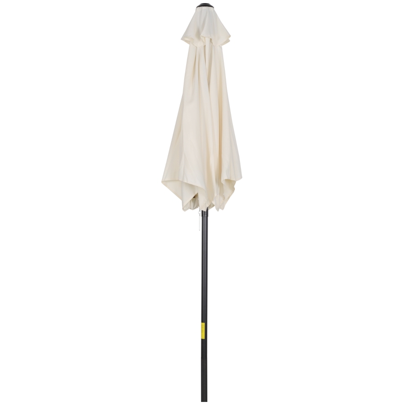 Outsunny 6.6FT Patio Umbrella, Outdoor Parasol with 6 Solid Ribs, Cream White