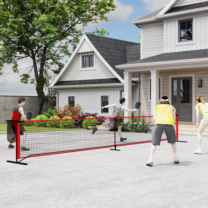 Soozier Portable Pickleball Net Set with 22FT Regulation Size Net, Ball Collector, Court Marking Kit, Balls, Carrying Bag