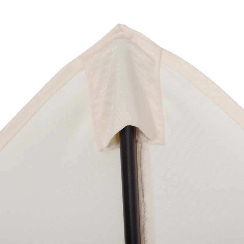 Outsunny 6.6FT Patio Umbrella, Outdoor Parasol with 6 Solid Ribs, Cream White