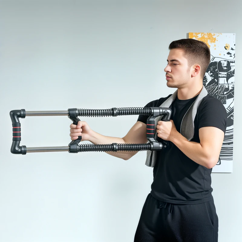 Soozier Chest Expander, Spring Chest Exerciser with 22-110 lbs Resistance for Men and Women Home Gym, Office or Travel