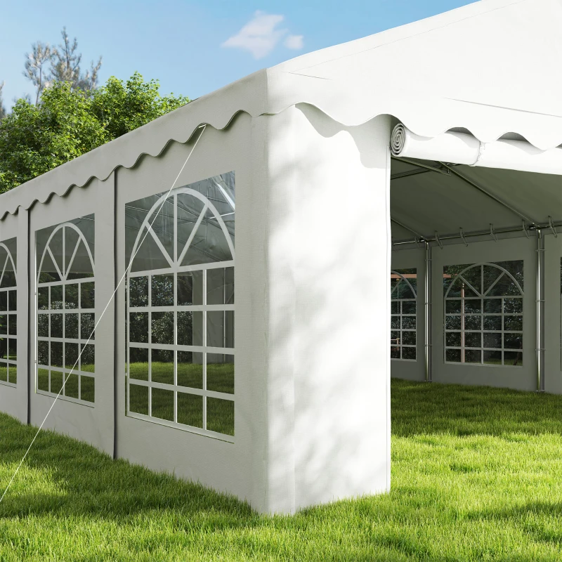 Outsunny 20' x 40' Party Tent, Outdoor Canopy Tent with Removable Sidewalls, 12 Windows for Parties, Wedding, Events, BBQ, White