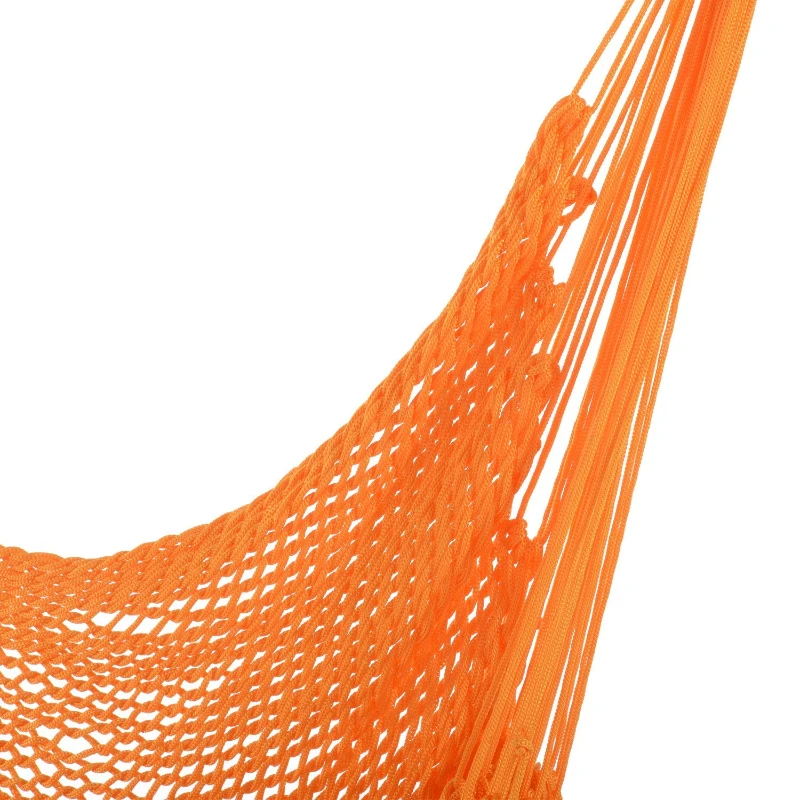 Outsunny Portable Hammock Chair, Hanging Woven Hammock Swing Chair Sleeping Bed for Outdoor Garden Yard Camping, Orange