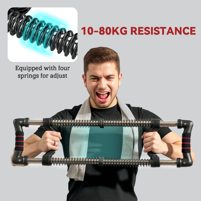 Soozier Chest Expander, Spring Chest Exerciser with 22-110 lbs Resistance for Men and Women Home Gym, Office or Travel