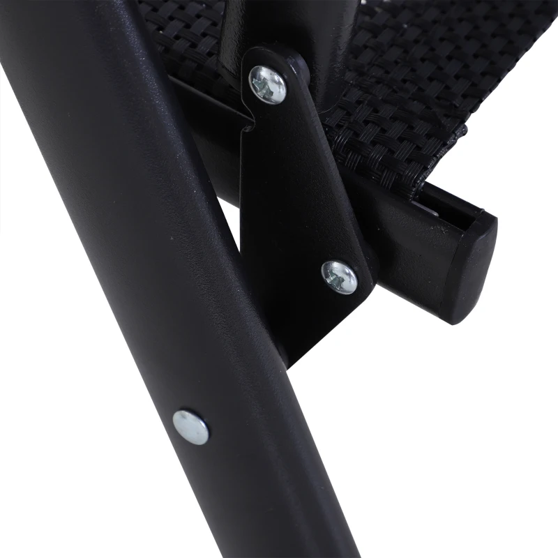 Outsunny 2-Piece Folding Dining Chair Set for Relaxing on Patio, Balcony, or Garden, Comfortable Outdoor Furniture with Armrests, Black