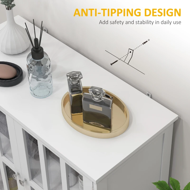 kleankin Kitchen Buffet Cabinet with 2 Doors, Modern Sideboard for Dining Room, Hallway, Living Room, White