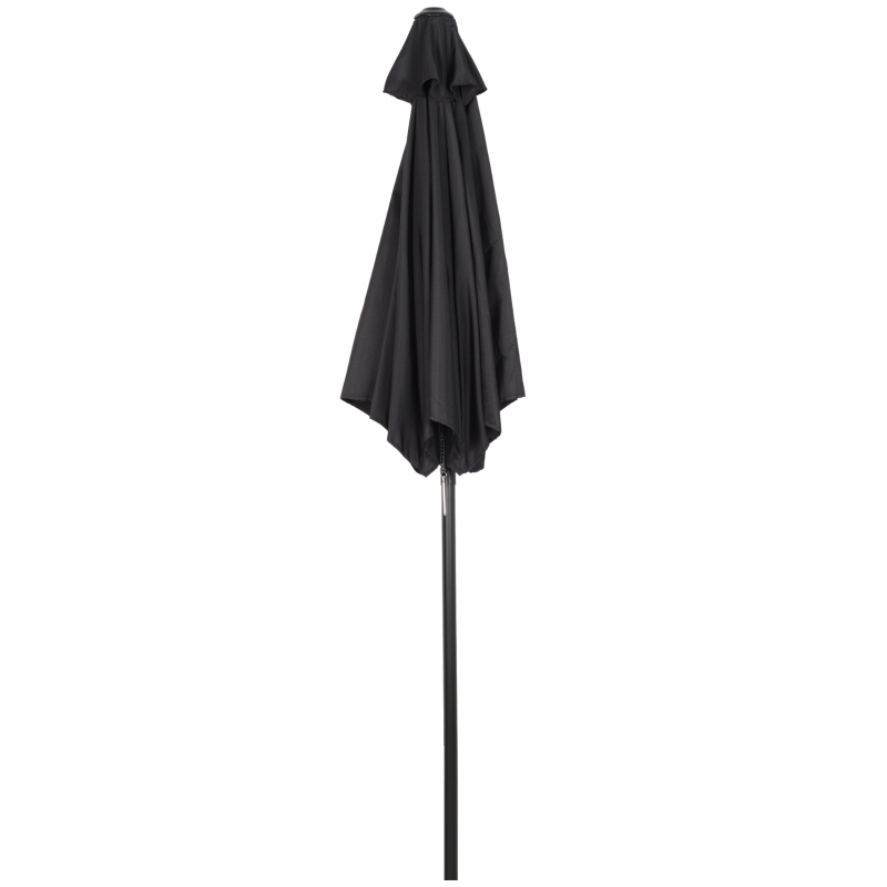 Outsunny 6.6FT Patio Umbrella, Outdoor Parasol with 6 Solid Ribs, Black