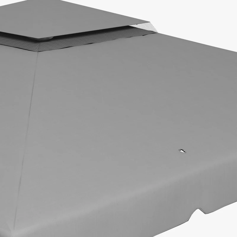 Outsunny 10' x 10' Outdoor Patio Gazebo Double Soft-top Garden Shelter Tent with Curtains, & Mesh Screen Drapes, Light Grey