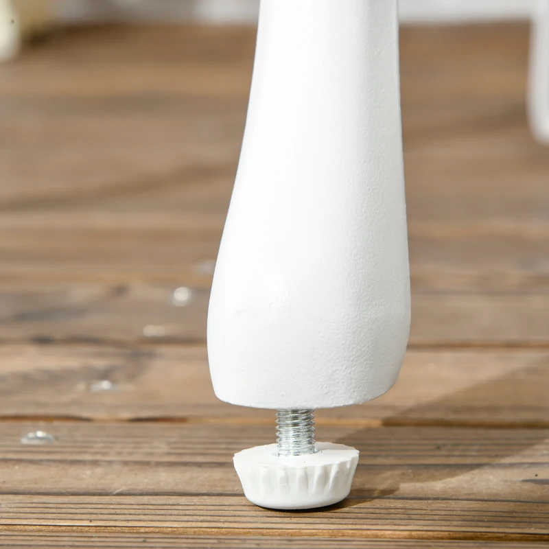 Outsunny 3 Pieces Outdoor Furniture Set, Patio Table and Chairs with Cast Aluminum Frame for Garden, Balcony, Porch, White