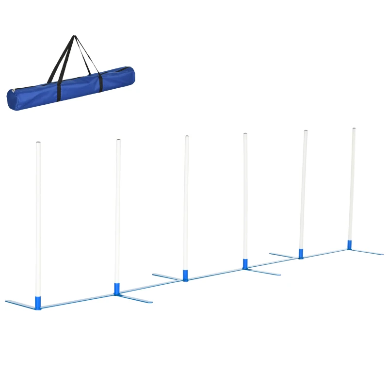 PawHut Dog Agility Equipment Dog Weave Pole Set Agility Starter Kit Pet Outdoor Exercise Training Set