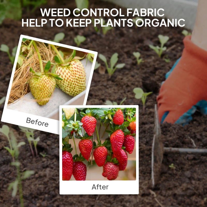 Outsunny 6FT x 300FT Weed Barrier Landscape Fabric, 5oz Heavy Duty Woven Weed Control Fabric for Landscaping