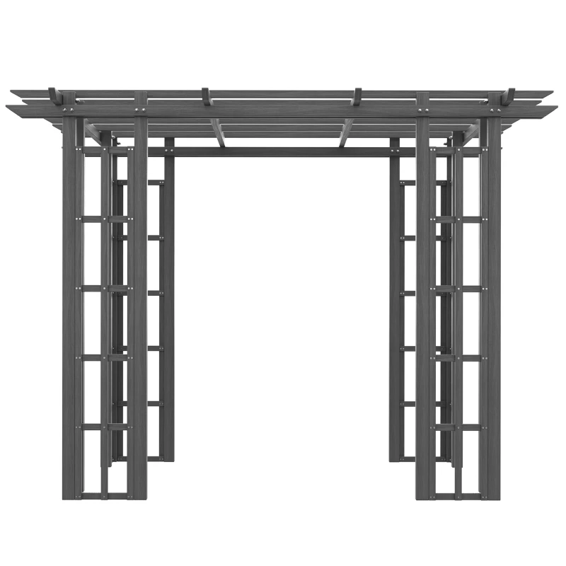 Outsunny 9' x 9' Vinyl Pergola, PVC Outdoor Gazebo Grape Trellis, for Garden, Patio, Backyard, Deck