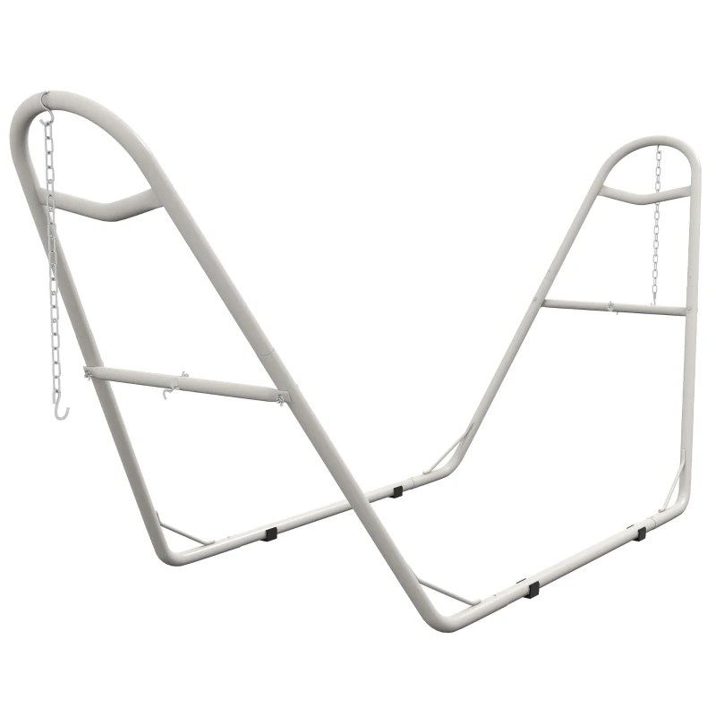 Outsunny Hammock Stand, Portable Adjustable Steel Frame Hammock Stand, Weather Resistant, 10.3', 550 lbs. Capacity, White