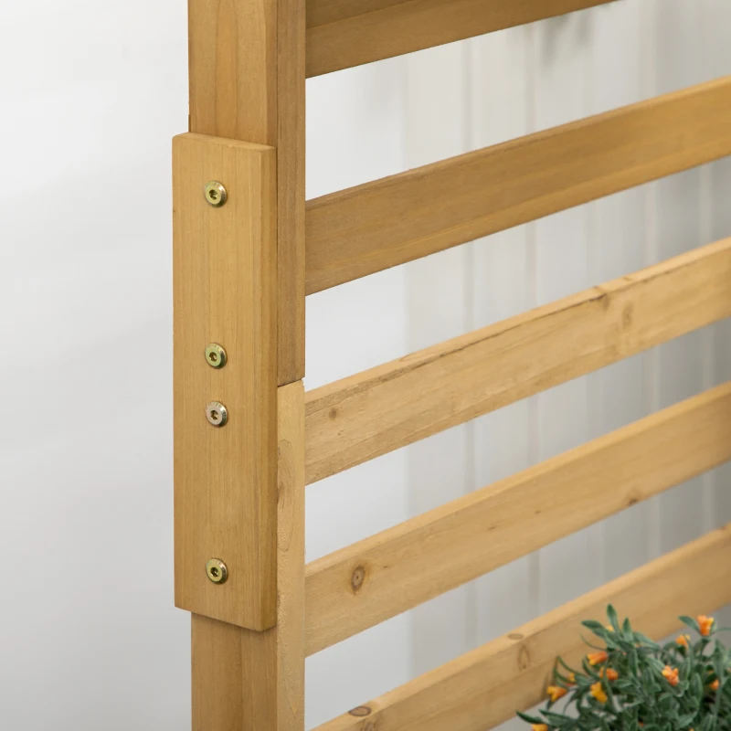 Outsunny Wooden Plant Trellis Stand with 5 Hanging Planter Boxes, Freestanding Outdoor Plant Stand for Patio, Garden, Balcony, Porch