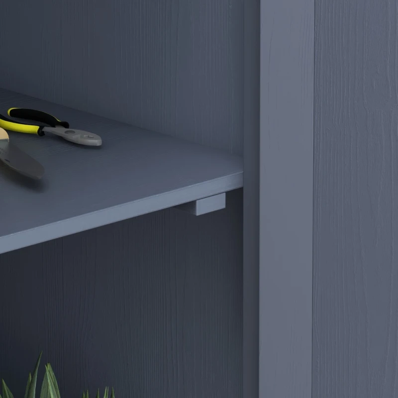 Outsunny Outdoor Storage Cabinet Garden Shed with Waterproof Galvanized Metal Roof and Lockable Door, Gray