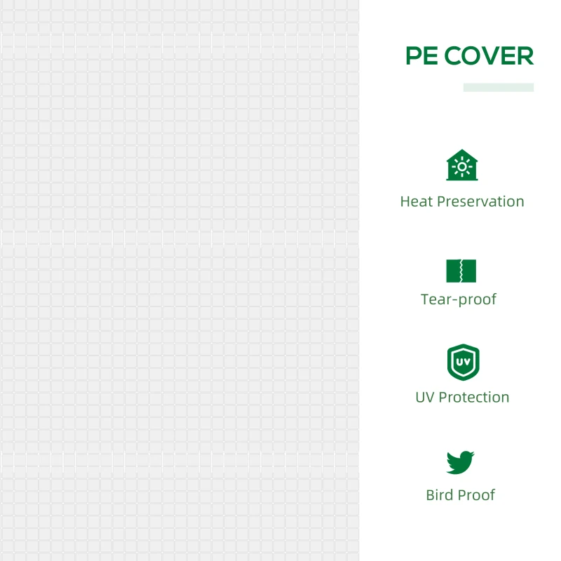 Outsunny 47" x 24" x 24" Portable Mini Tunnel Greenhouse Garden Planting Outdoor Flower Warm House Box with 2 Windows Steel Frame PE Cover, White