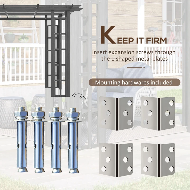 Outsunny 9' x 9' Vinyl Pergola, PVC Outdoor Gazebo Grape Trellis, for Garden, Patio, Backyard, Deck