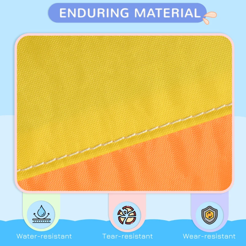 Outsunny 7 in 1 Water Slide w/ Slide Pool Climbing Wall Water Cannon Basketball Hoop Boxing Post Football Stand for 3-8 Years