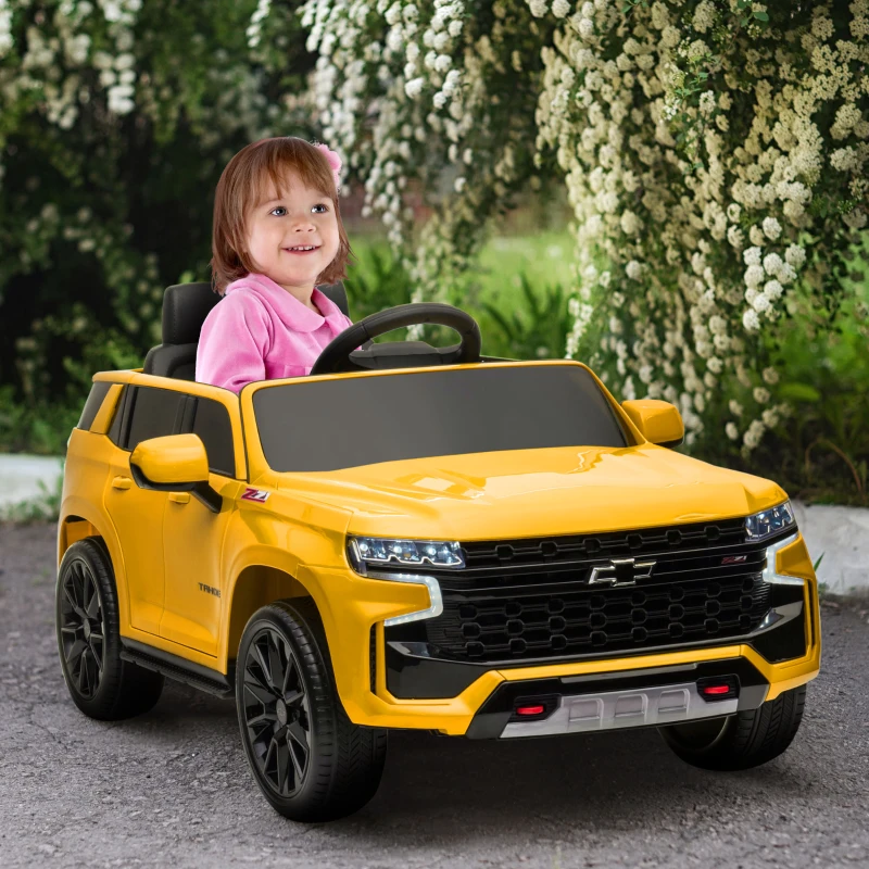 Aosom Electric Ride on Car 12V Kids Ride-on Toy, Yellow