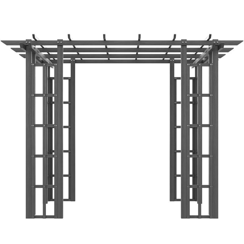 Outsunny 9' x 9' Vinyl Pergola, PVC Outdoor Gazebo Grape Trellis, for Garden, Patio, Backyard, Deck