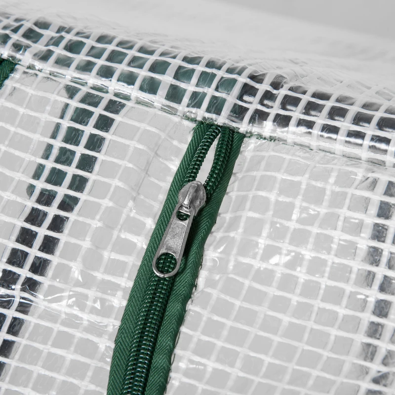 Outsunny 47" x 24" x 24" Portable Mini Tunnel Greenhouse Garden Planting Outdoor Flower Warm House Box with 2 Windows Steel Frame PE Cover, White