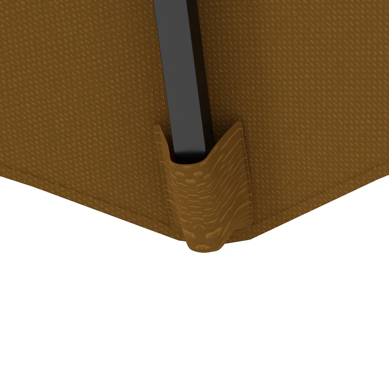 Outsunny 9FT 3 Tiers Outdoor Patio Umbrella with Crank, Push Button Tilt for Deck, Backyard and Lawn, Tan