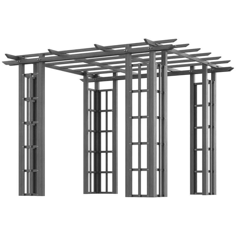 Outsunny 9' x 9' Vinyl Pergola, PVC Outdoor Gazebo Grape Trellis, for Garden, Patio, Backyard, Deck