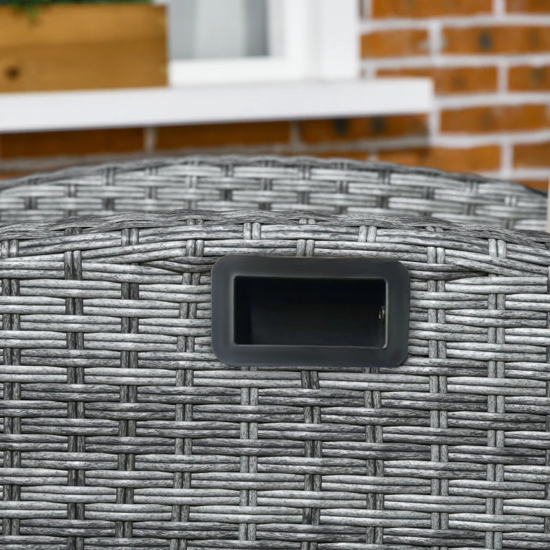 Outsunny Outdoor Recliner Chair with Cushions, Reclining Patio Lounge Chair with Adjustable Footrest, Armrests, Tray Table, Khaki