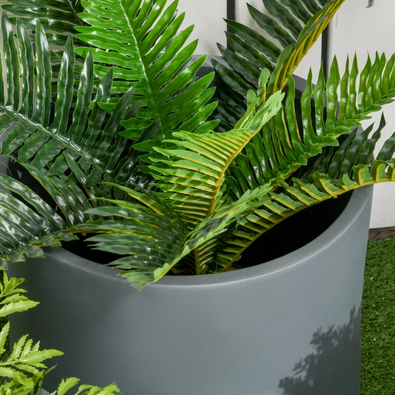 Outsunny Set of 3 Outdoor Planter Set, 13/11.5/9in, Flower Pots with Drainage Holes, Indoor Plant Pots for Porch, Entryway, Patio, Yard, Garden