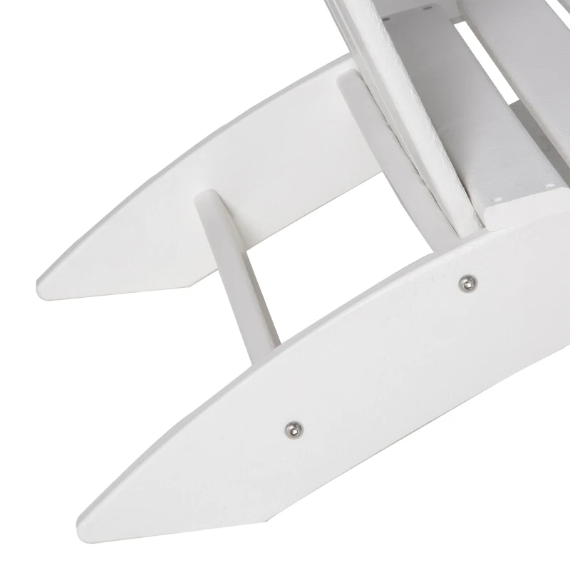 Outsunny Patio Adirondack Chair, Outdoor HDPE Fire Pit Chair, Weather Resistant Outdoor Chair with High-back, Patio Chair for Deck, Garden, Backyard, White