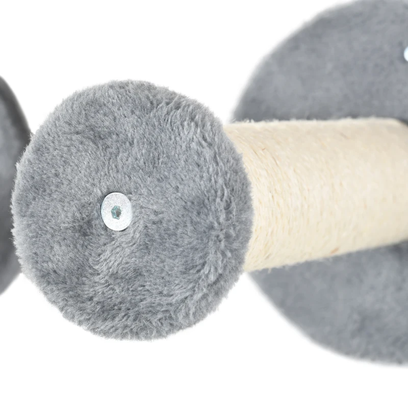 PawHut 5PCs Cat Wall Shelves, Pet Wall-mounted Climbing Shelf Set, Kitten Activity Center with Condo, Cushion, Scratching Post, Jumping Platform, Gray