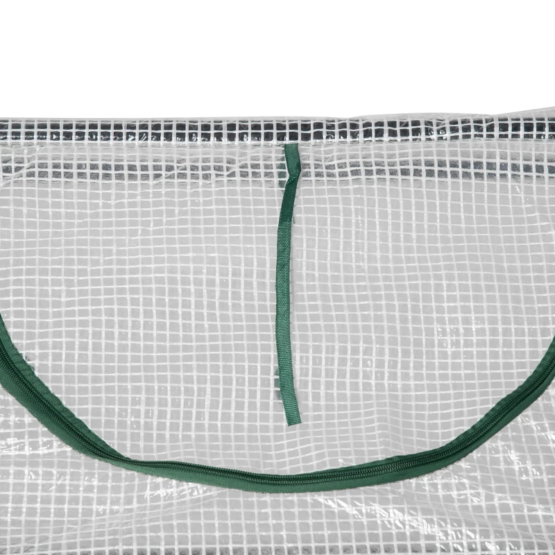 Outsunny 47" x 24" x 24" Portable Mini Tunnel Greenhouse Garden Planting Outdoor Flower Warm House Box with 2 Windows Steel Frame PE Cover, White