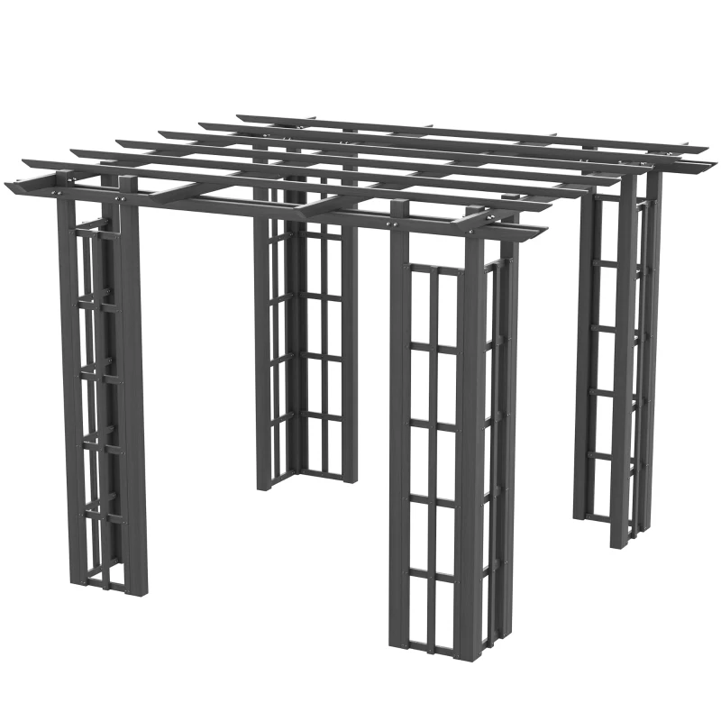Outsunny 9' x 9' Vinyl Pergola, PVC Outdoor Gazebo Grape Trellis, for Garden, Patio, Backyard, Deck