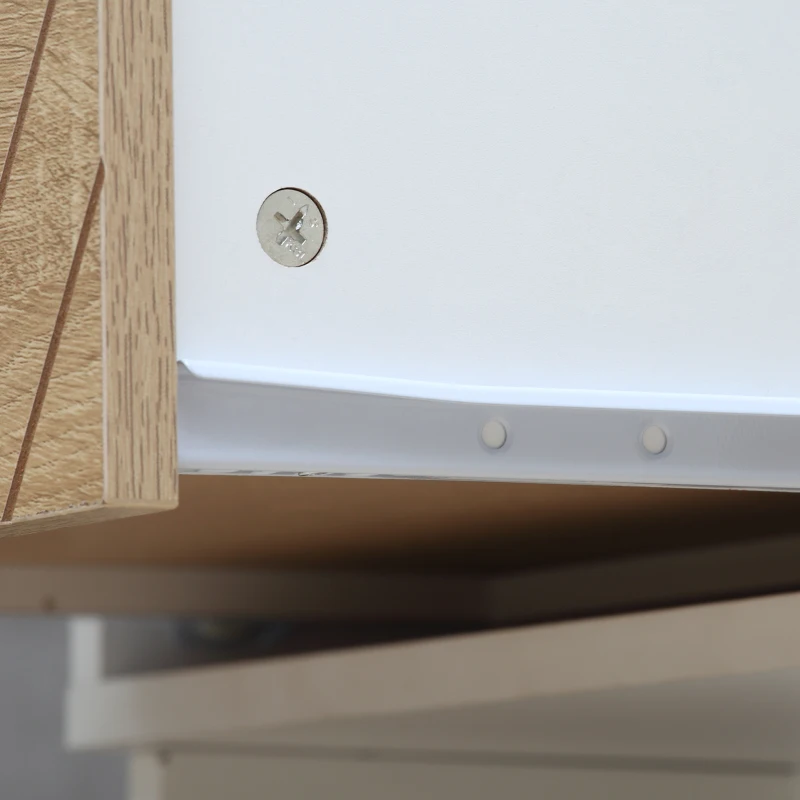 HOMCOM Modern Bedside Table with Drawer, Nightstand with Storage Shelf, Sofa End Table for Bedroom, White and Oak